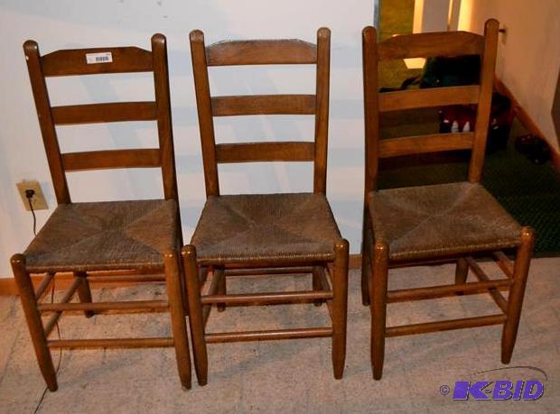 lot 111 image: 3 vintage woven chairs...