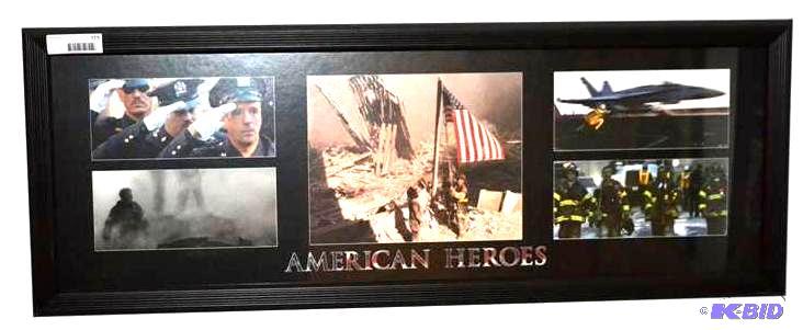 lot 115 image: Framed print commemorating of 911. 38x14&quo...