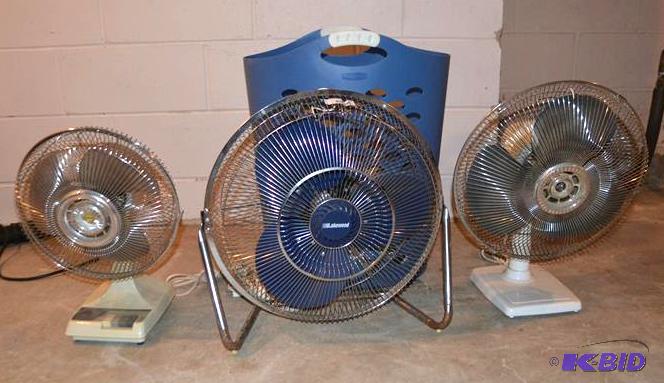 lot 123 image: Group of 3 fans and misc. cords...