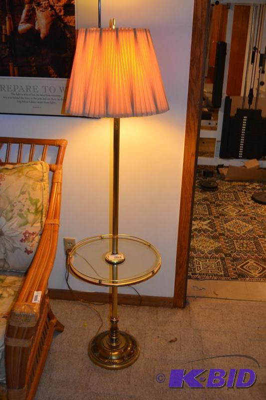 lot 124 image: Glass Table serving lamp 56" tall...