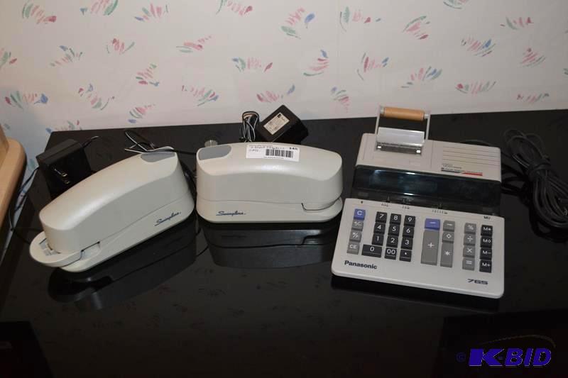 lot 145 image: 2 Electric Staplers and one calculator...