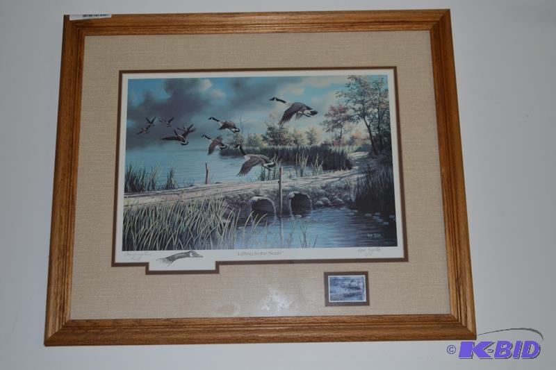 lot 17 image: Framed 1987 Ken Zylla &quotLifting To The No...