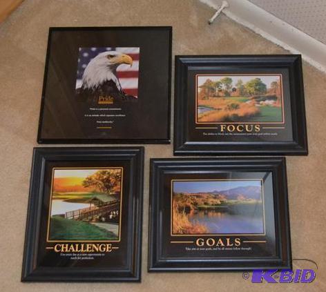 lot 192 image: 4 Framed Motivational pieces of art. I was sh...