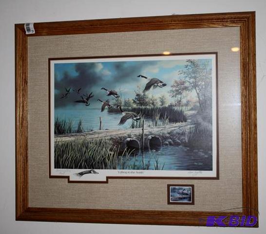 lot 21 image: Framed 1987 Ken Zylla &quotLifting To The No...