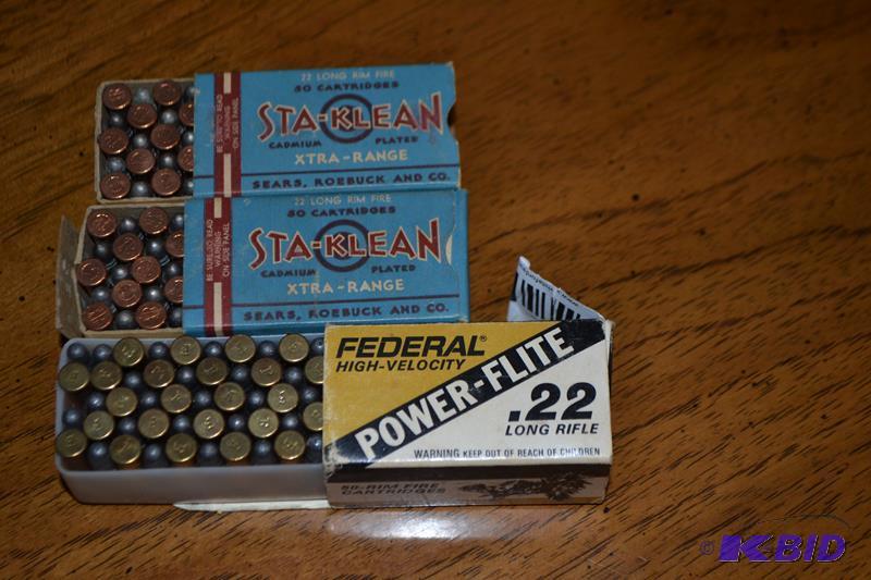 lot 49 image: Group of collectible .22 Gun AMMO - 3 boxes...