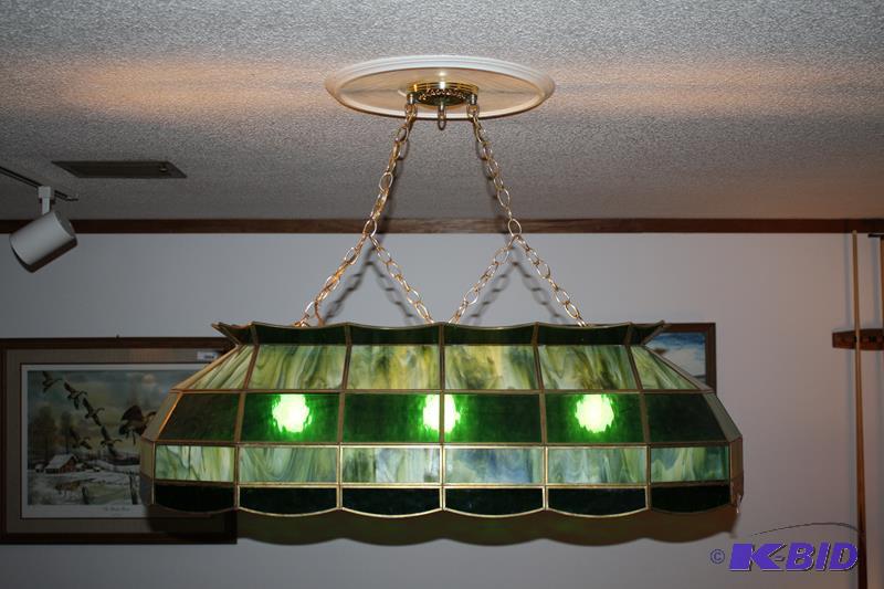 lot 90 image: Stained Glass BarPool light 40x16x12"...