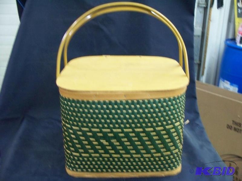 lot 73 image: Vintage picnic basket ...