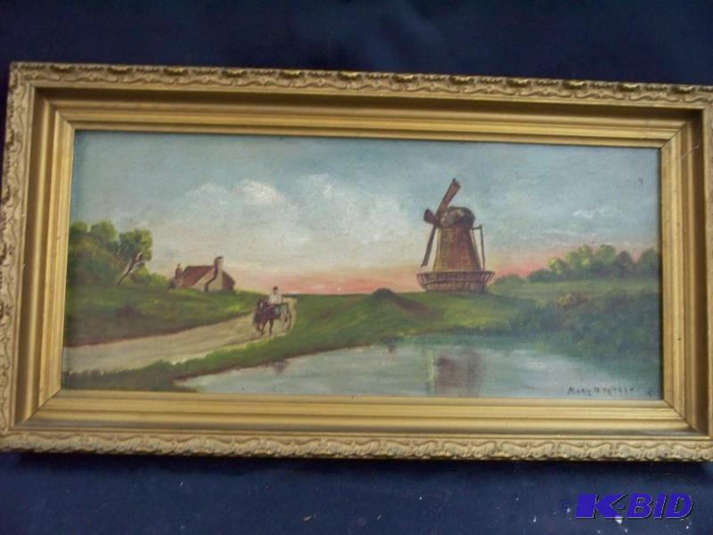lot 78 image: Old painting from 1899 signed Mary Withers...