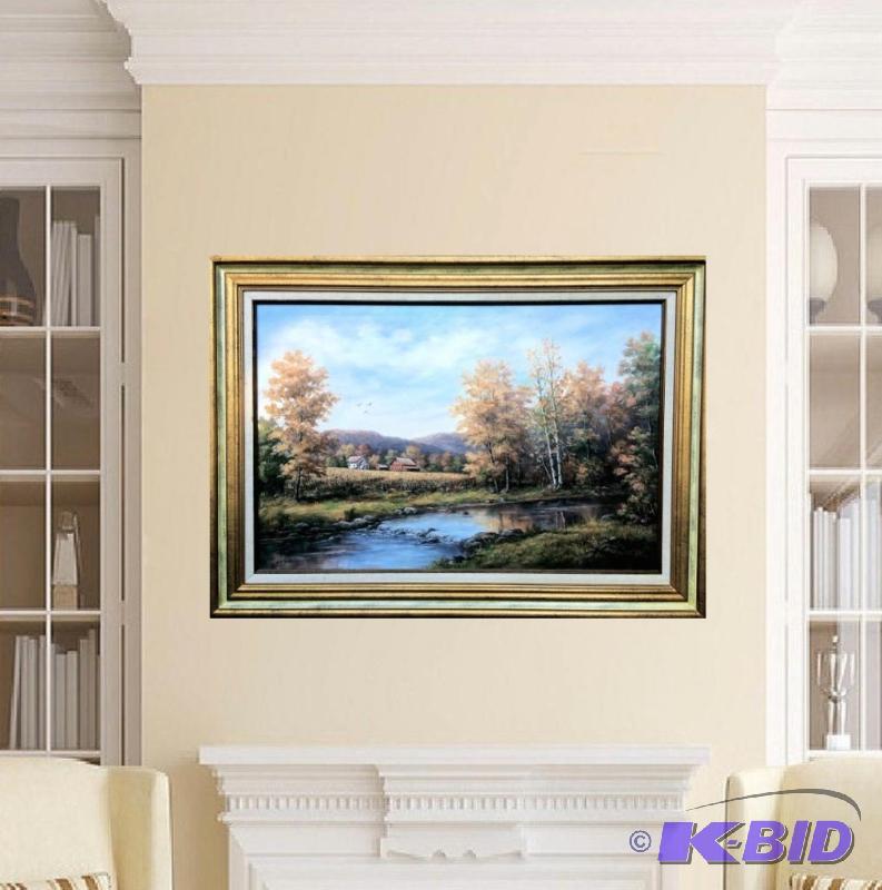 lot 12 image: Anita Hoehne Original large framed oil on canvas Listed Artist