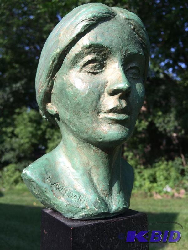 lot 19 image: Signed bust of woman