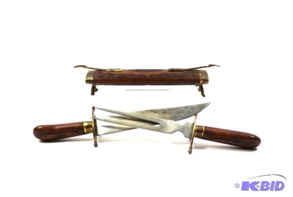lot 23 image: Antique Carving Set from India