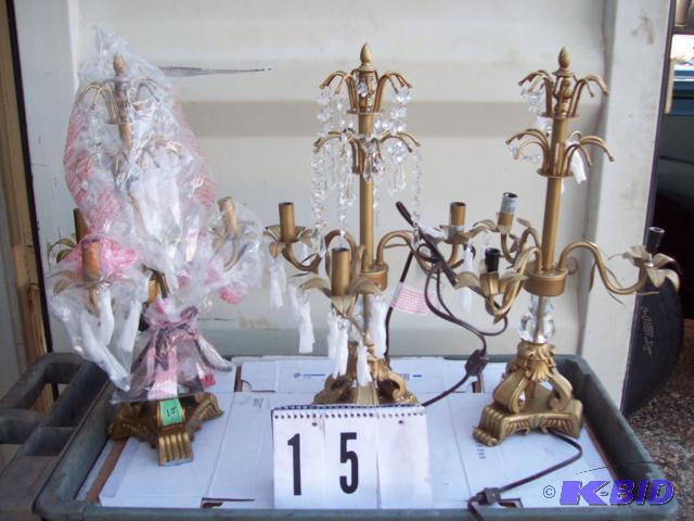 3 Beaded Gold Table Lamps ,Cosmetic Imperfect...