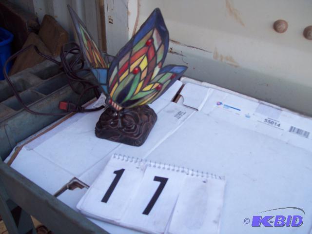 Stained Glass Butterfly Lamp, Cosmetic Imperf...