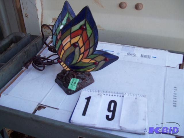 Stained Glass Butterfly Lamp, Cosmetic Imperf...