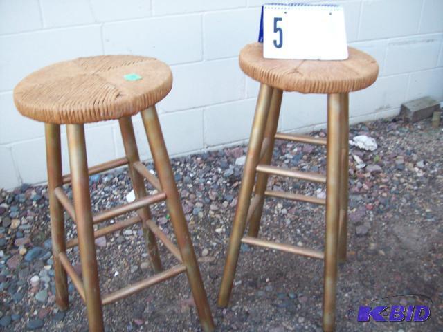 Pair of 29&quot Bar Stools With Wicker Top...