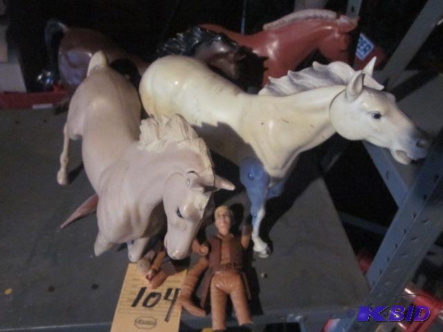 Lot of Marx Johnny West horses and figure all...