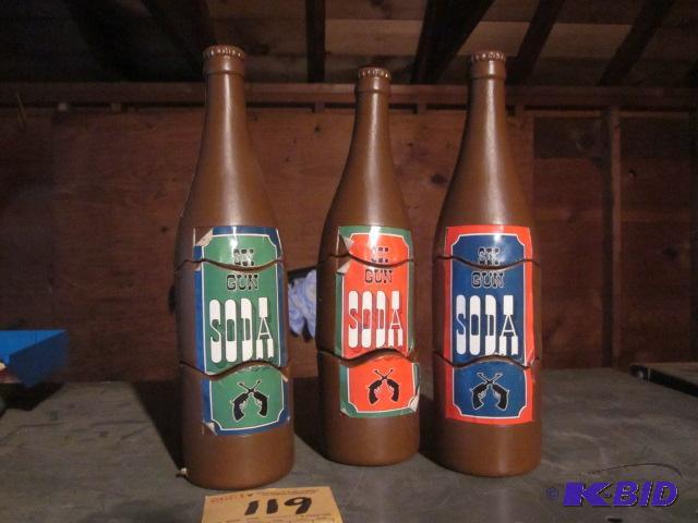 Vintage (6) gun soda bottle toy gun targets, ...