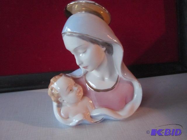 8 inch porcelain Madonna numbered and signed ...