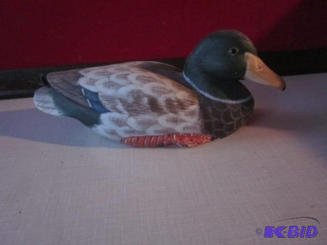 9 inch wooden painted duck.&nbsp...