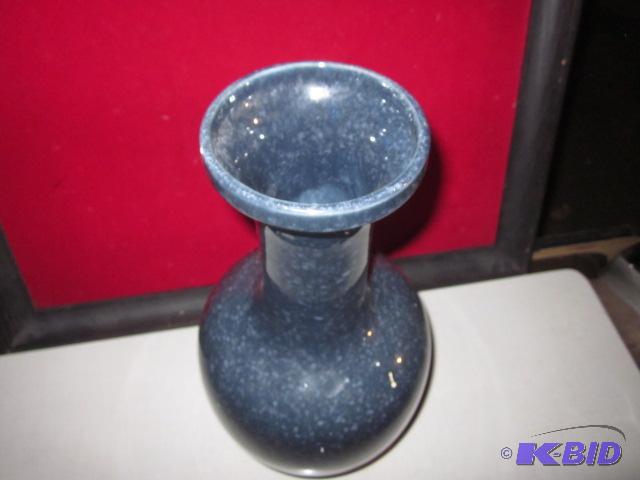 16 inch blue and white glazed Parma vase....