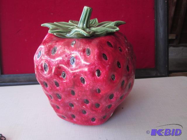 12 inch McCoy Strawberry cookie jar, marked o...