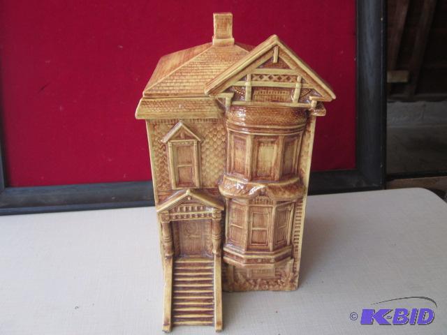12 inch ceramic house cookie jar, no chips or...