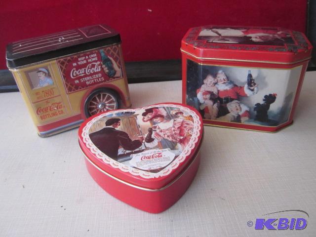 Lot of (3) collectible Coca Cola tins.&nbsp...