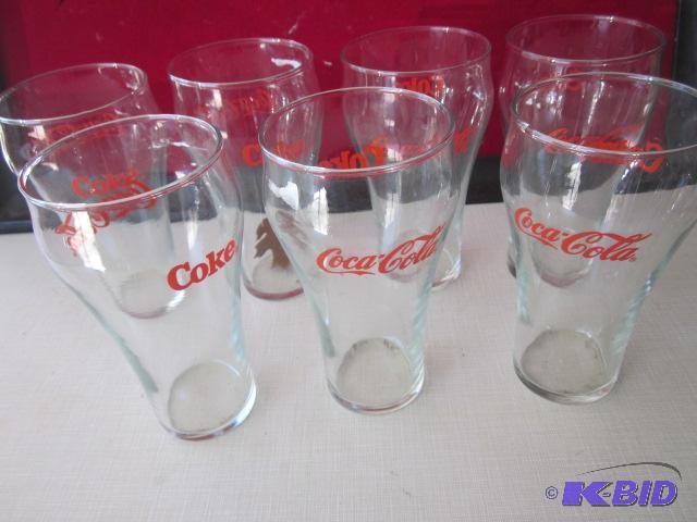 Lot of (7) Coca Cola glasses.&nbsp...