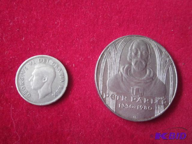 1952 .10 cent 90 % Silver Canadian Dime and 1...