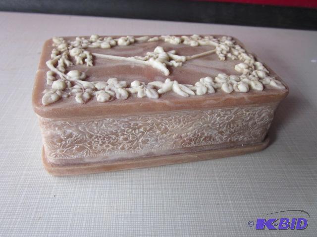 Vintage genuine Incolay stone, hand carved je...