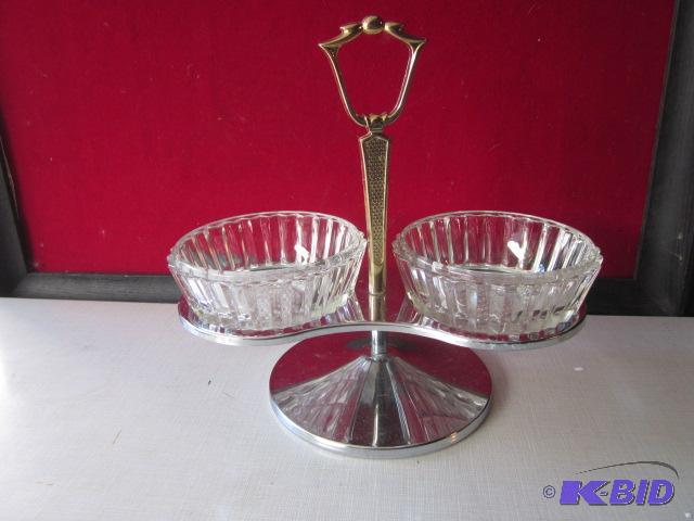 Vintage Kromex double pedestal serving piece ...