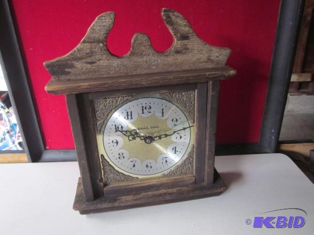 Wood and brass Baker Road clock, untested.&nb...