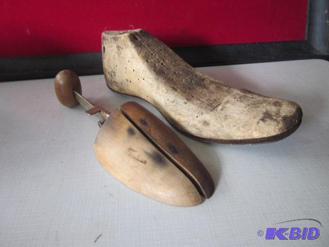 Pair of wooden shoe forms.&nbsp...