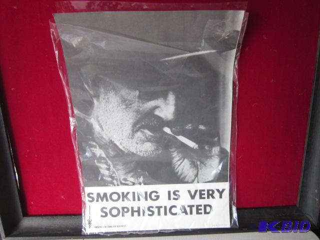 Rare 1969 14 x 17 Anti Smoking poster in plas...