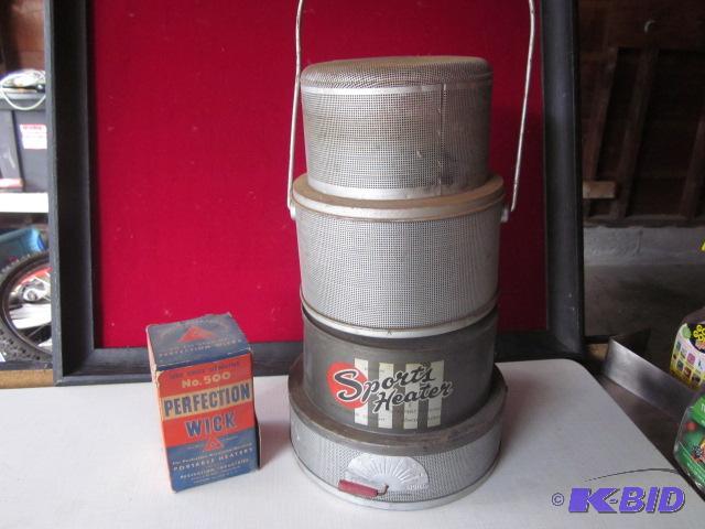 Vintage oil Bunsen sports heater, with new wi...