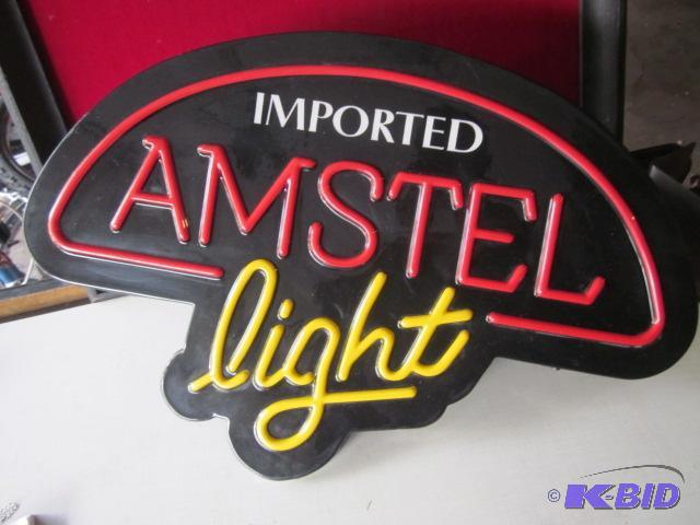 20 inch Amstel Light plastic beer sign, that ...