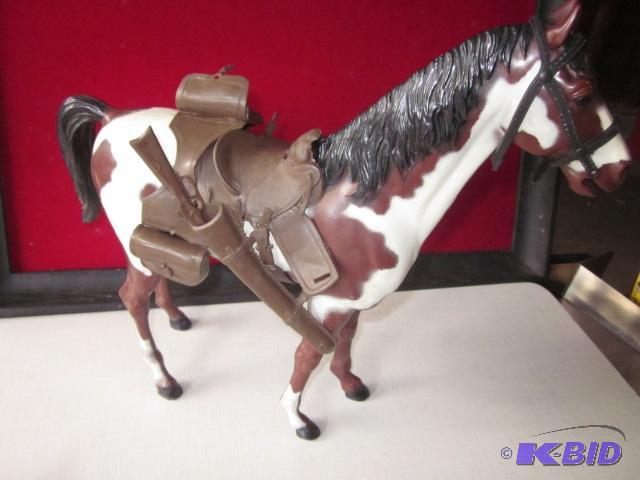 1965 Marx 12 inch horse with saddle, saddle b...