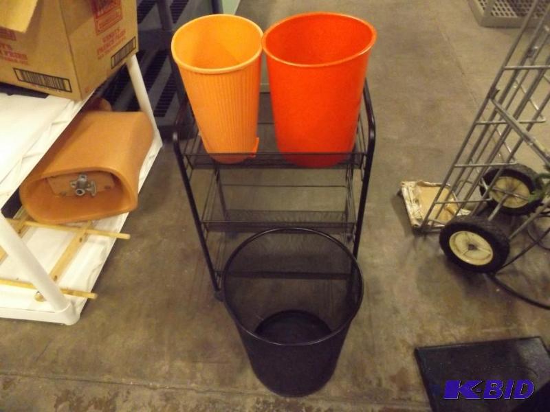 24 x 12 shelving unit and three small tra...