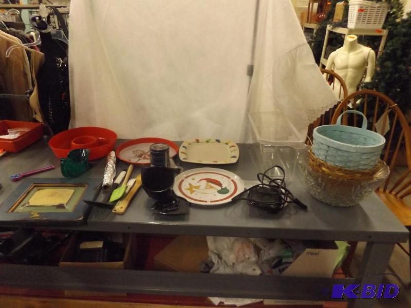 Dishes and other misc items, punch bowl, cook...