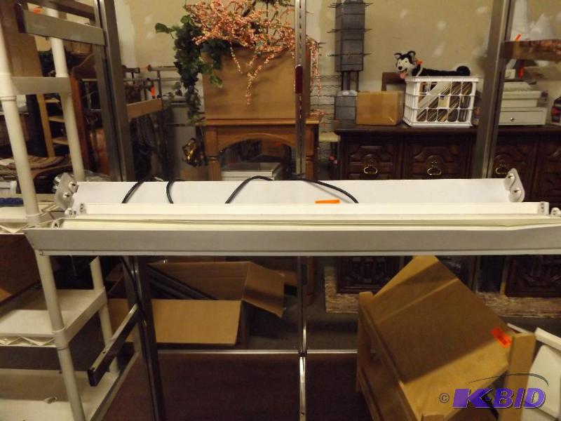 Three Florescent Light fixtures that plug in,...