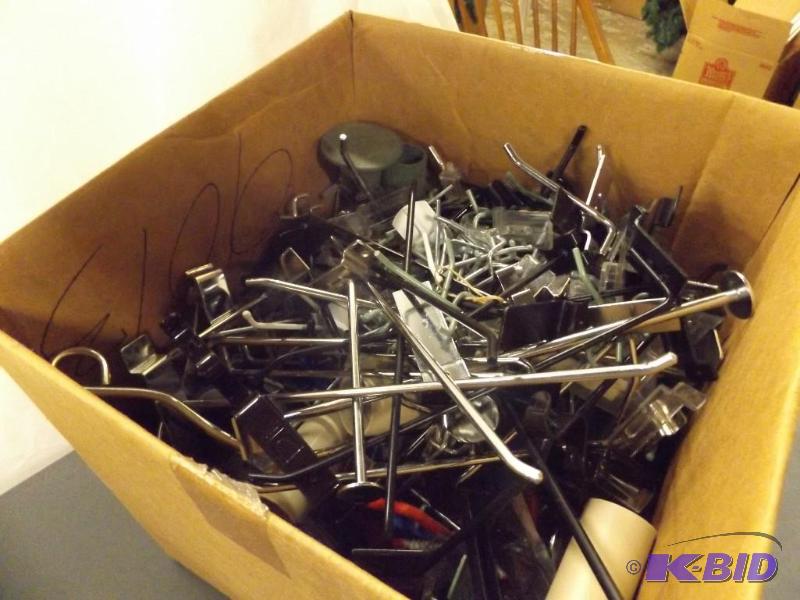 box of misc hooks for peg boards and display ...