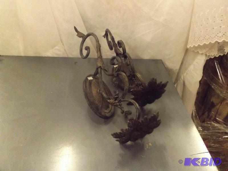 two metal hanging candle holders 20 long...