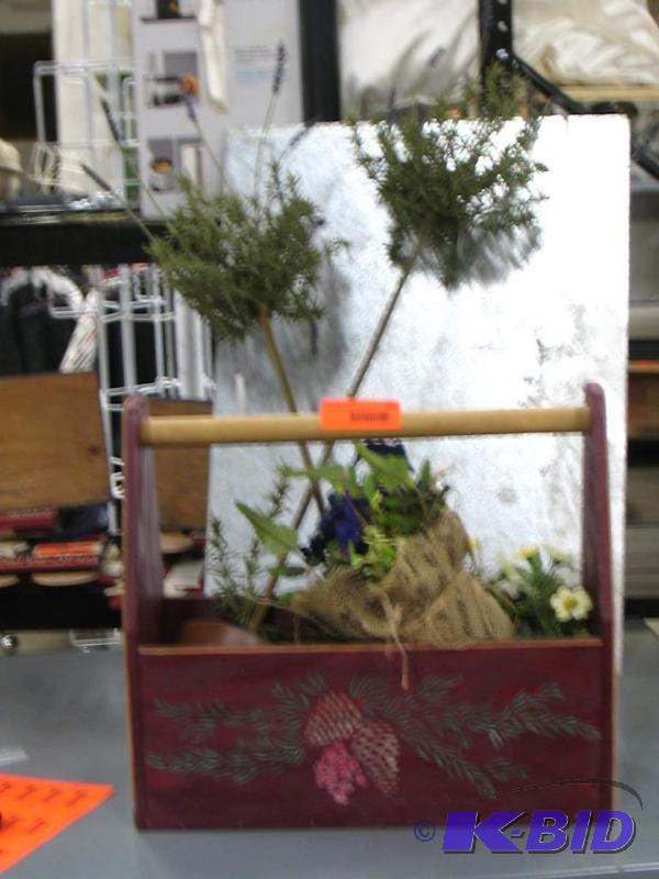 Wooden Basket with artificial flowers...