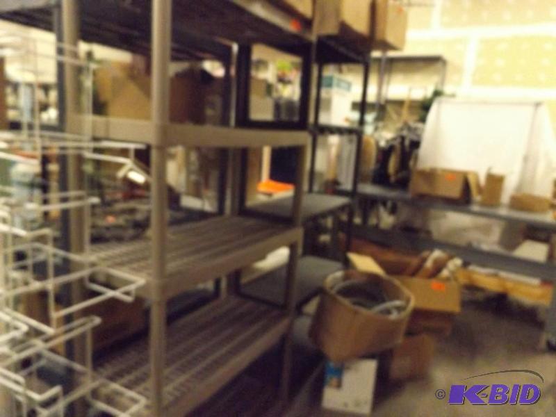 5 tier, plastic shelving unit...