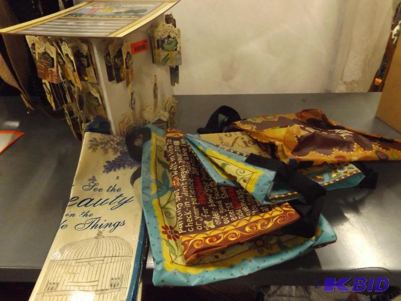 Key Chain Display Stand and shopping bags...