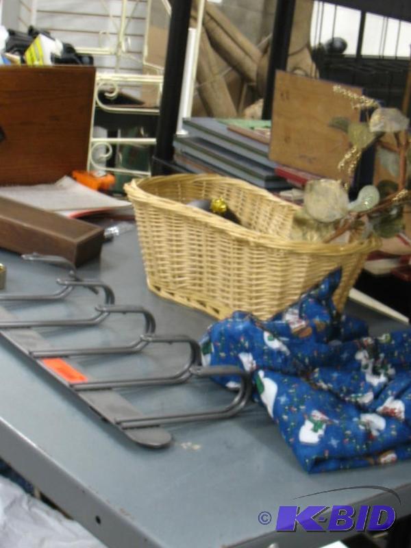 Wall Coat hanger, basket and wooden box, Chri...