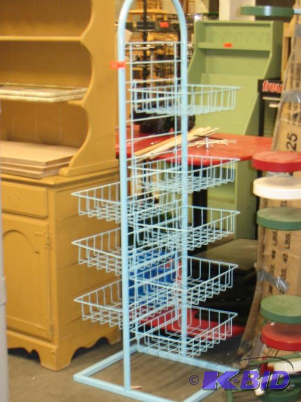 Blue Basket stand, approx 5 tall...