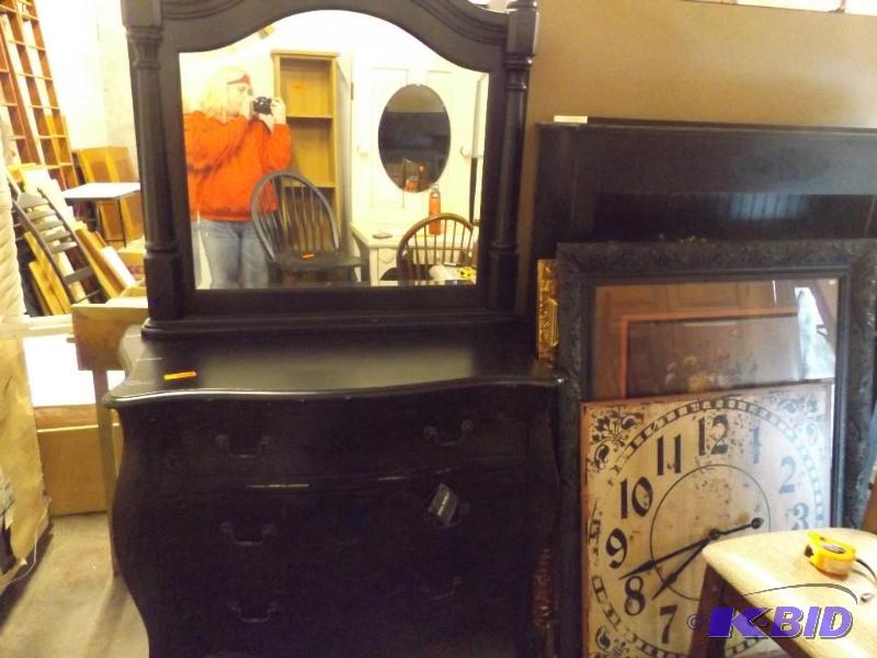 Dresser and Mirror, wooden, 3 drawers. Mirror...