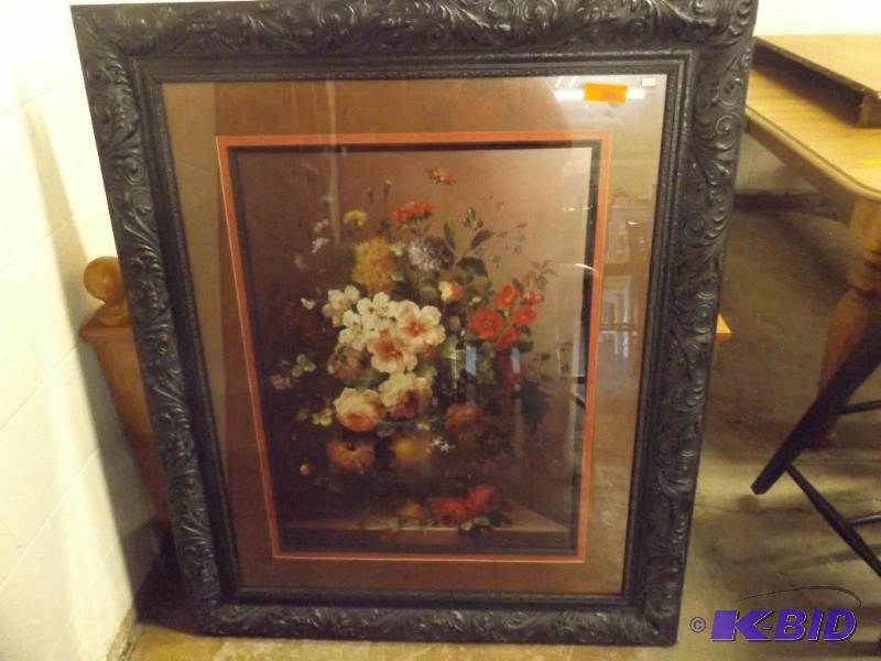 Framed Floral Picture 48 tall x40 wide...