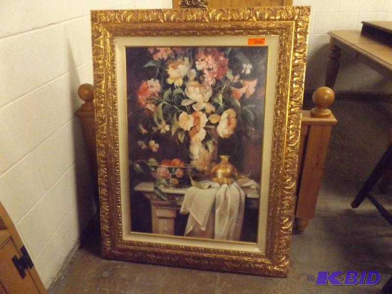 Framed Floral Picture, 46 tall x 36 wide...